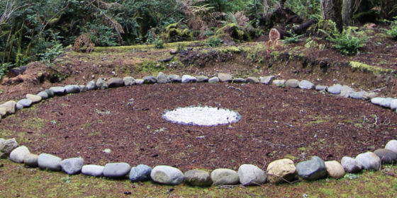 Rock circle in forest